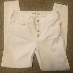 Old Navy Rock Star Super Skinny High Rise White Jeans Sz 4